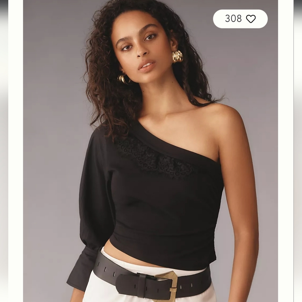 Anthropologie: One Shoulder Puff Blouse